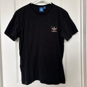 Adidas Black Printed in Design T-Shirt Size Medium